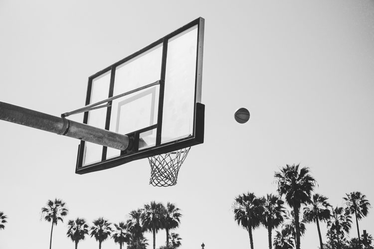 Basketball flying