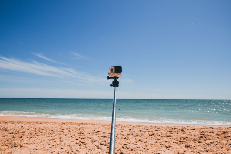 GoPro with beach