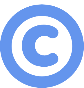 Blue copyright icon